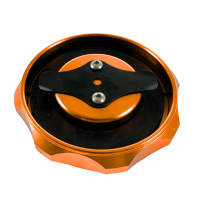 Alu CNC Tuning Tankdeckel orange 40mm gekerbt für Simson S50 S51 SR50 KR51 Schwalbe