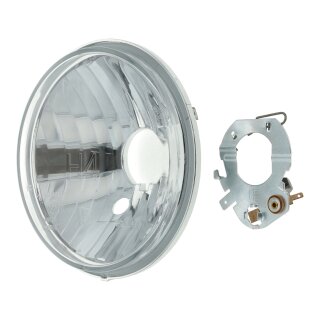 H4 Klarglas Reflektor für Simson S51 S70 S53 KR51 Schwalbe Halogen 12V Scheinwerfer Einsatz E-Zeichen