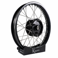 Speichenrad, Felge 1,60x16 schwarz + Speichen Edelstahl...