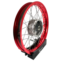 Premium Felge 1,85x16 breit rot Nabe silberSpeichen...