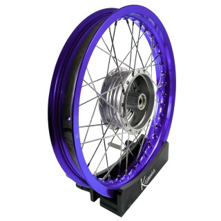 Premium Felge 1,85x16 breit blau Nabe silber Speichen Edelstahl  VA XL für Simson S51 S50 S53 Spatz Star Star Sperber Habicht KR51 Schwalbe Duo
