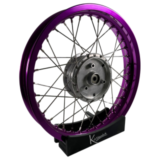 Premium Felge 1,85x16 breit lila Nabe silberSpeichen Edelstahl  VA XL für Simson S51 S50 S53 Spatz Star Star Sperber Habicht KR51 Schwalbe Duo
