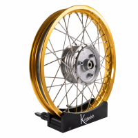 Premium Felge 1,85x16 breit gold Nabe silberSpeichen Edelstahl  VA XL für Simson S51 S50 S53 Spatz Star Star Sperber Habicht KR51 Schwalbe Duo