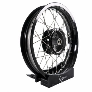 Felge 2,50x16 schwarz eloxiert Speichen VA XL für Simson S51 S50 S53 S70 S83 Kr51 Schwalbe Star Sperber Habicht verstärkt