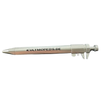 Kugelschreiber Schublehre Kuli Stift, silber mit Aufdruck "KultMopeds.de"