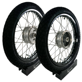 2 Kompletträder für Simson S50 S51 S53 KR51 Schwalbe Star Sperber Habicht auf Alufelge VA Speichen Heidenau K66