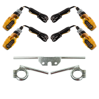 4 LED Mini Blinker camouflage 12V Halterungen verchromt...