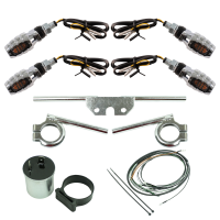 4 LED Mini Blinker verchromt 12V Halterungen verchromt...
