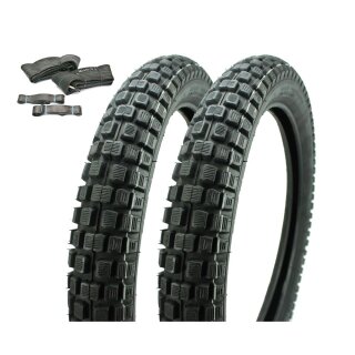 Set Reifen Schlauch Felgenband Cross Enduro für Simson S51 S50 S53 KR51 Schwalbe Spatz Star Sperber Habicht VeeRubber VRM186