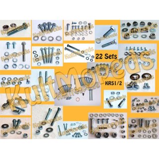 Normteile für Simson KR51/2 Schwalbe Schrauben + Muttern + Scheiben Schraubensatz 22 SETs