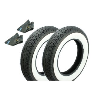 2 Weißwandreifen + Schlauch Mitas 3,50x10 Reifen für VESPA PX P-80 50 125 150 RETRO Räder