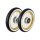 Räder mit IRC Weisswand Reifen, Felge Gold, Nabe silber für Simson S51 S50 Duo KR51 Schwalbe Star Sperber Habicht Spatz