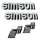 Set Klebefolien Aufkleber Tank Seitendeckel Simson S51 B S50 S51B  silber-grau