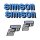 Simson 4 x Klebefolie Tank Aufkleber Seitendeckel S51 Elektronik S50 blau schwarz