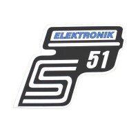 Aufkleber für Simson S51 S50 S70 "Elektronik" blau Seitendeckel Kleber Schriftzug Logo