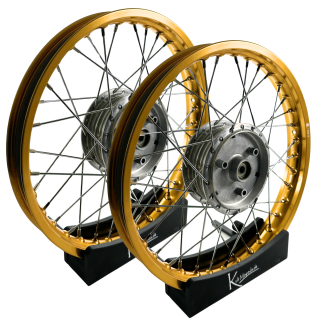 Paar Speichenräder gold chrom für Simson S51 S50 S70 S53 KR51 Schwalbe Spatz Star Sperber Habicht 2 Felgen 1,5x16