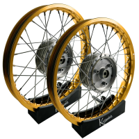 Paar Speichenräder gold chrom für Simson S51...