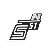 Aufkleber Simson  S51 S51N "N" silber Seitendeckel Kleber Schriftzug Logo Herzkasten