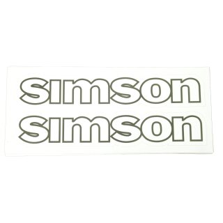 Aufkleber für Simson S50 Tank Schriftzug weiß - grau Klebefolie Logo Wasserbild