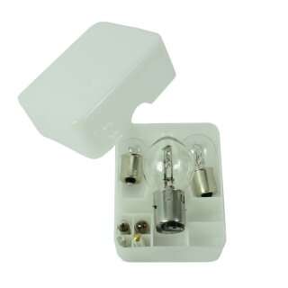 Glühlampen Ersatzkasten Sortiment 12V 25/25W für Simson S51 S53 SR50 Roller Bilux Unterbrecher Zündung 21W, 5W, 2W 1,2W, Sicherungen