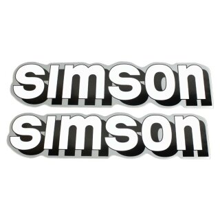 2 Aufkleber für Simson S51 S50 S60 S70 Schriftzug Tank Klebefolie Logo silber-weiss