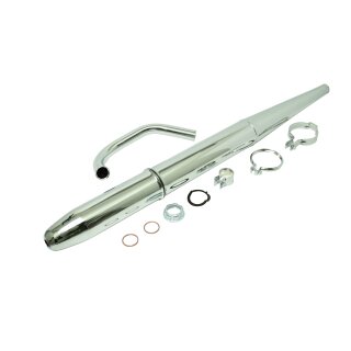 Auspuff Set Krümmer chrom für Simson KR51/2 Schwalbe Befestigung Spitztüte 28