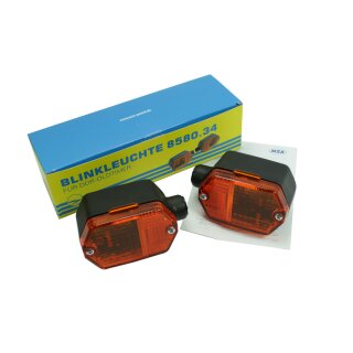Simson Blinker eckig Orange S51 S50 SR50 für MZ ETZ TS 150 125 250 vorn und hinten E Zeichen 15mm