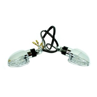 Paar 6V LED Tuning Miniblinker chrom Klarglas für Simson S51 S50 S70 S73 SR50 SR80