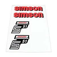 Aufkleber Satz für Simson S51 E Enduro Schriftzug...