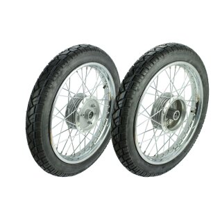 Kompletträder 16 Zoll Räder für Simson S51 S50 S70 KR51 Schwalbe Spatz Star Sperber Habicht mit VeeRubber Reifen hinten vorn