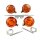Blinker Set für Simson S51 S50 S70 mit verchromten Haltern vorn + hinten E-Zeichen