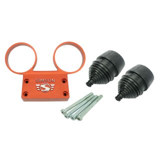 Tacho und DZM Armaturenträger  Orange für Simson S51 S50 S53 S70  mit Gummi Hüllen