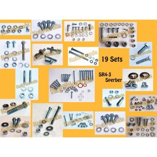 Normteile Schraubensatz für Simson SR4-3 Sperber 250 Schrauben Muttern 18 Sets