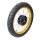 Komplettrad hinten gold, Nabe schwarz, K55, Speichen chrom für Simson S50 S51 S53, KR51 Schwalbe Spatz, Star, Sperber, Habicht