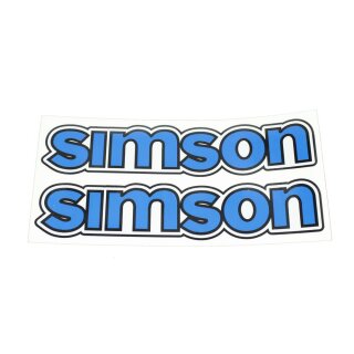 2 Aufkleber für Simson S50 Tank Schriftzug blau Kleber Logo