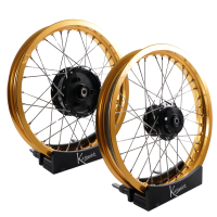 Set Felgen - 2x 1,85 - Alu gold- Edelstahlspeichen - Nabe...