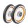 Paar Kompletträder für Simson S51 S50 S53 KR51 Schwalbe Spatz Star Sperber Habicht Weißwandreifen Mitas MC2 weiss Felge gold Speichen chrom