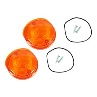 Simson Blinker Glas Dichtung Schrauben rund Orange vorn E-Zeichen 12V S51 S50