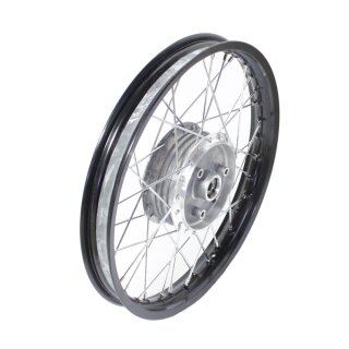 Speichenrad Felge 1,50x16 Zoll Schwarz eloxiert, Speichen Edelstahl für Simson S51 S50 S70 S53 Star Duo Sperber Duo Habicht Spatz