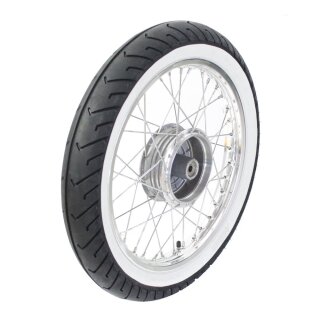 Hinterrad mit Weißwandreifen hinten Rad auf Alufelge Mitas MC2 Rennreifen 2,75 x 16 Zoll pas f Simson S51 KR51 Schwalbe Star Sperber Habicht Duo