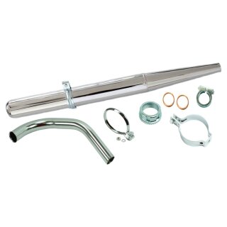 32 mm Auspuff Set mit Krümmer + Krümmermutter + Dichtungen chrom für Simson KR51/2 Schwalbe