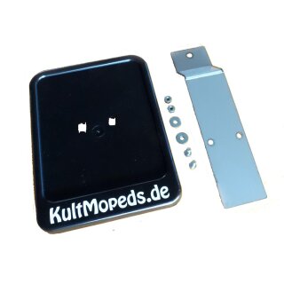 Set Edelstahl Kennzeichen Halterung + Unterlage pas. für Simson S51 E S70 S50 S53 SR50 SR80 Hercules Kreidler Kennzeichenhalter Nummernschildhalter