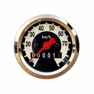 Limited Edition Simson Tachometer mit goldendem Ring SR2 E KR50 SR4-1 Spatz 90 km/h KR51 Schwalbe Star Sperber Habicht elfenbein