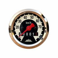 Limited Edition Simson Tachometer mit goldendem Ring SR2 E KR50 SR4-1 Spatz 90 km/h KR51 Schwalbe Star Sperber Habicht elfenbein