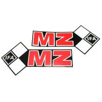 Paar MZ Aufkleber Klebefolie Tank links IFA Logo Karo ETZ...