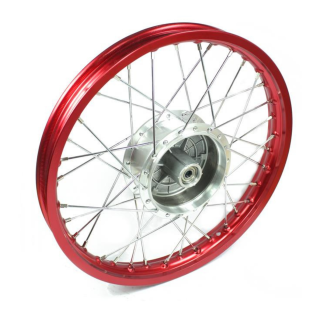 Speichenrad 1,5x16 Felge rot mit abgedrehter Nabe für Simson S51 S50 S70 S53 KR51 Schwalbe Star Sperber Habicht Spatz Duo