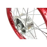 Speichenrad 1,5x16 Felge rot mit abgedrehter Nabe...