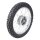 Komplettrad mit Mefo Crossreifen für Simson S51 S50 KR51 Schwalbe Star Sperber Habicht Alufelge poliert