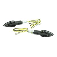 Paar Mini Blinker LED 12V mit M8 Gewinde schwarz rauch...