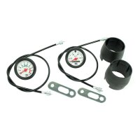 Set 100 km/h MMB Tachometer + MMB Drehzahlmesser DZM weiß + schwarzer Ring Halter Welle für Simson S51 S50 S70 S53